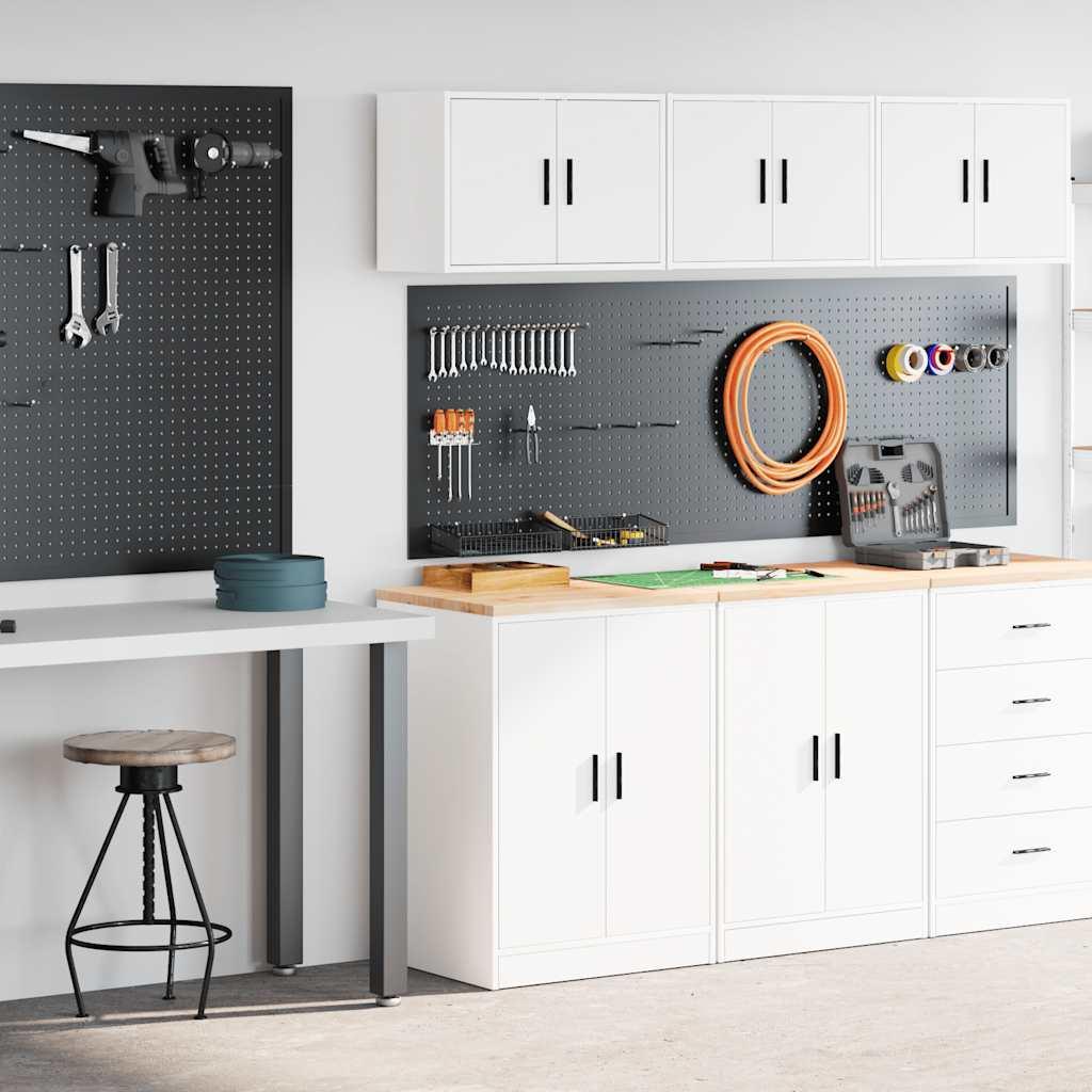 Skabe til garagen 2 stk. konstrueret træ hvid