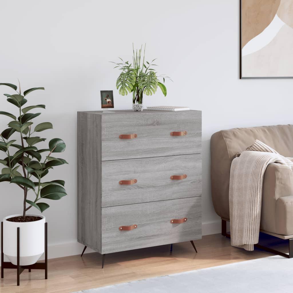 Kommode 69,5×34×90 cm i konstrueret træ - grå sonoma-eg billede