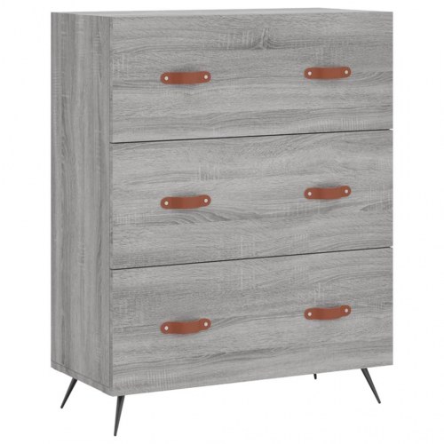 Kommode 69,5×34×90 cm i konstrueret træ - grå sonoma-eg