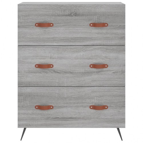 Kommode 69,5×34×90 cm i konstrueret træ - grå sonoma-eg