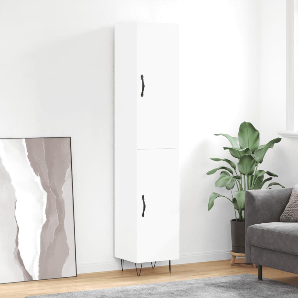 Skab 34,5x34x180 cm konstrueret træ hvid billede