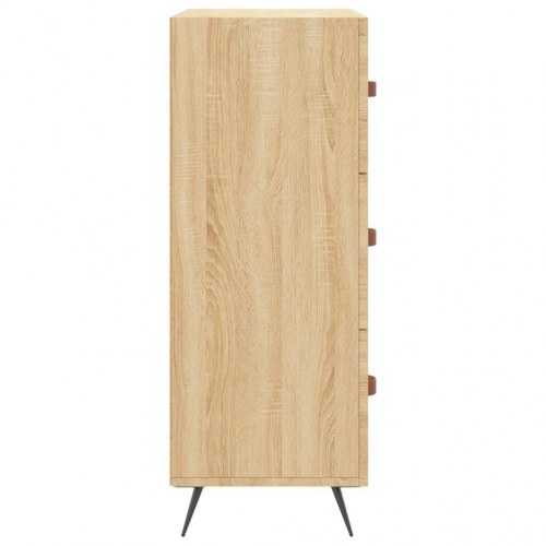 Kommode 69,5×34×90 cm i konstrueret træ - sonoma-eg, 3 skuffer