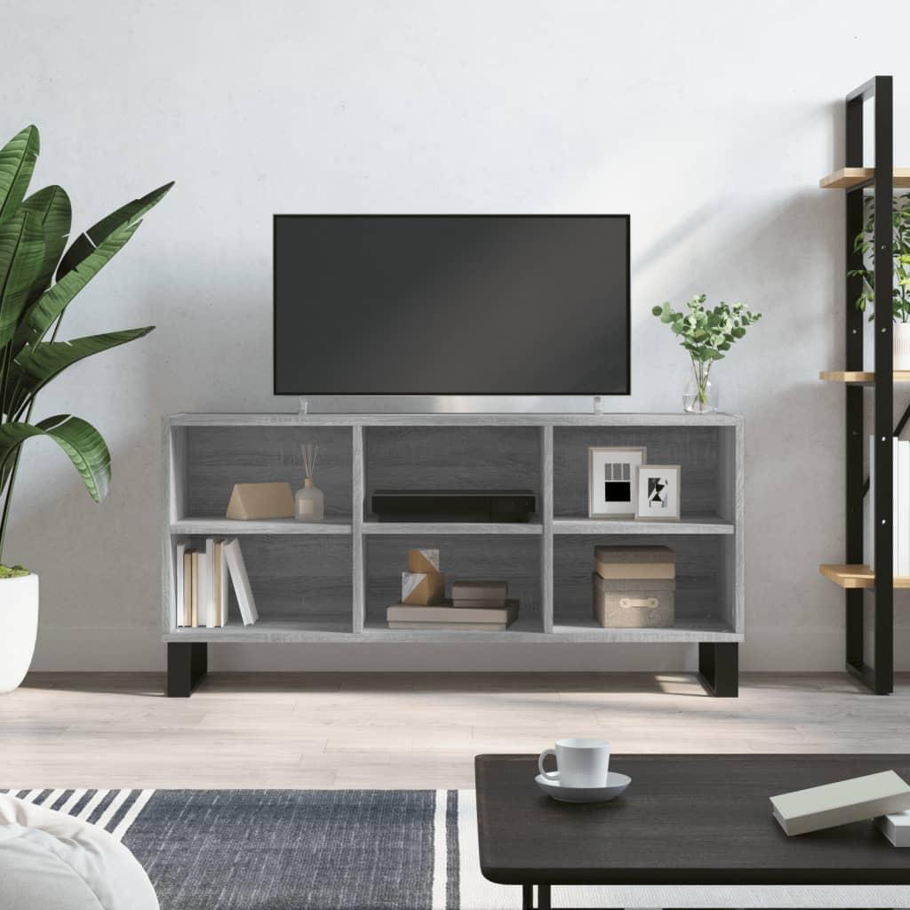 Tv-bord 103,5x30x50 cm konstrueret træ grå sonoma-eg billede