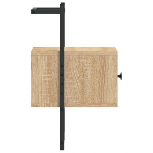 Væghængt sengebord 35×30×51 cm - konstrueret træ i sonoma-eg