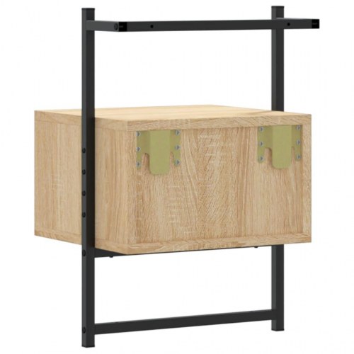Væghængt sengebord 35×30×51 cm - konstrueret træ i sonoma-eg