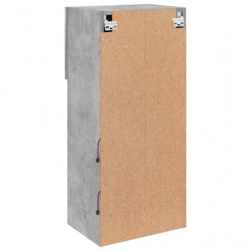Tv-bord med LED-lys - væghængt, betongrå 40,5×30×90 cm