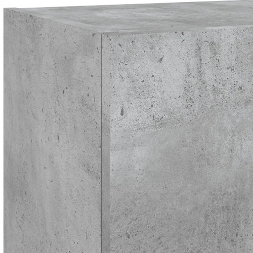 Tv-bord med LED-lys - væghængt, betongrå 40,5×30×90 cm