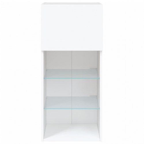Væghængt tv-bord med RGB LED-lys 40,5×30×90 cm - hvid