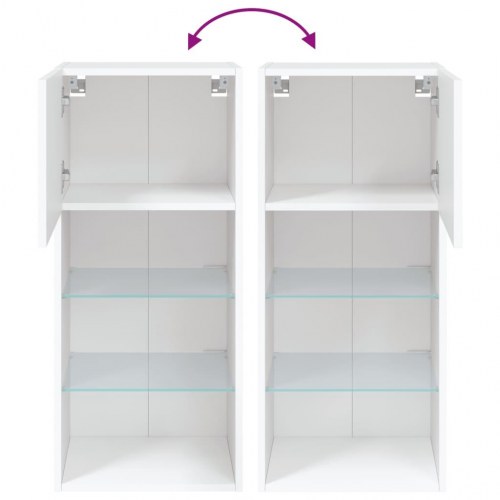 Væghængt tv-bord med RGB LED-lys 40,5×30×90 cm - hvid
