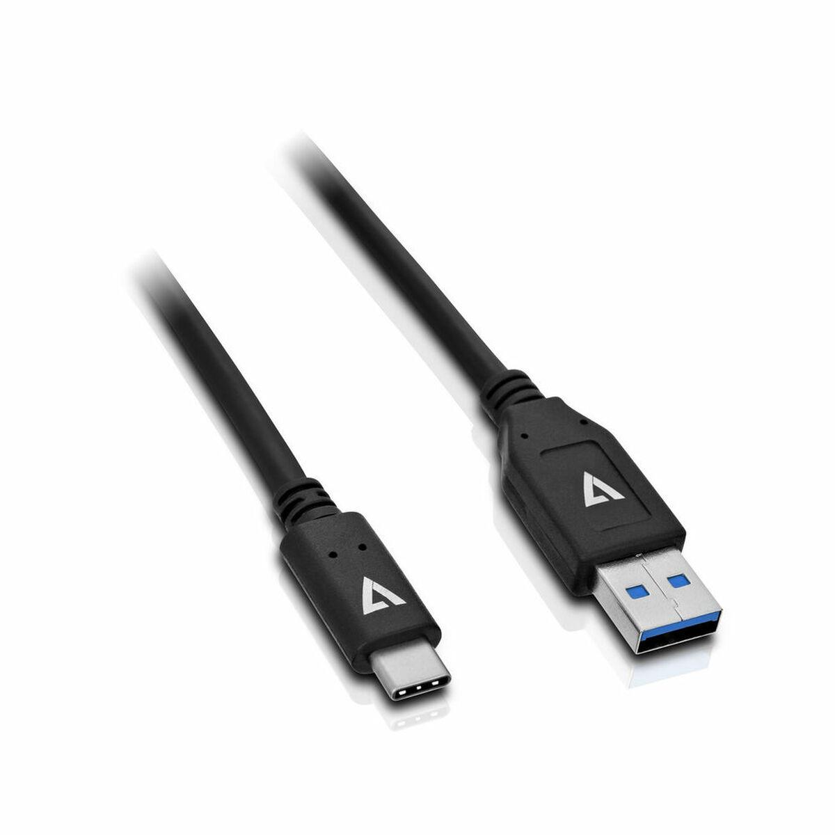 V7 USB A til USB‑C kabel - Sort, 1 m (USB 2.0, 480 Mbit/s)
