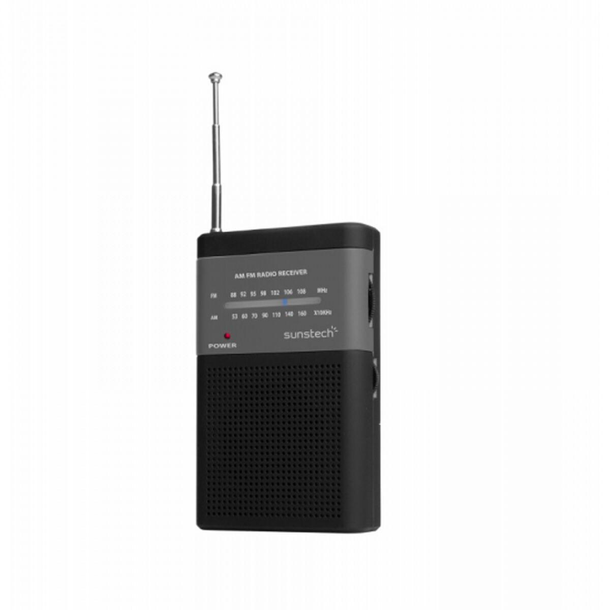 Sunstech RPS42 transistorradio - sort AM/FM med teleskopantenne