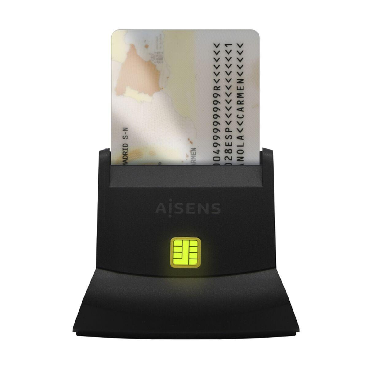 Aisens DNI/SIP kortlæser ASCR-SN05-BK - USB 2.0, Sort
