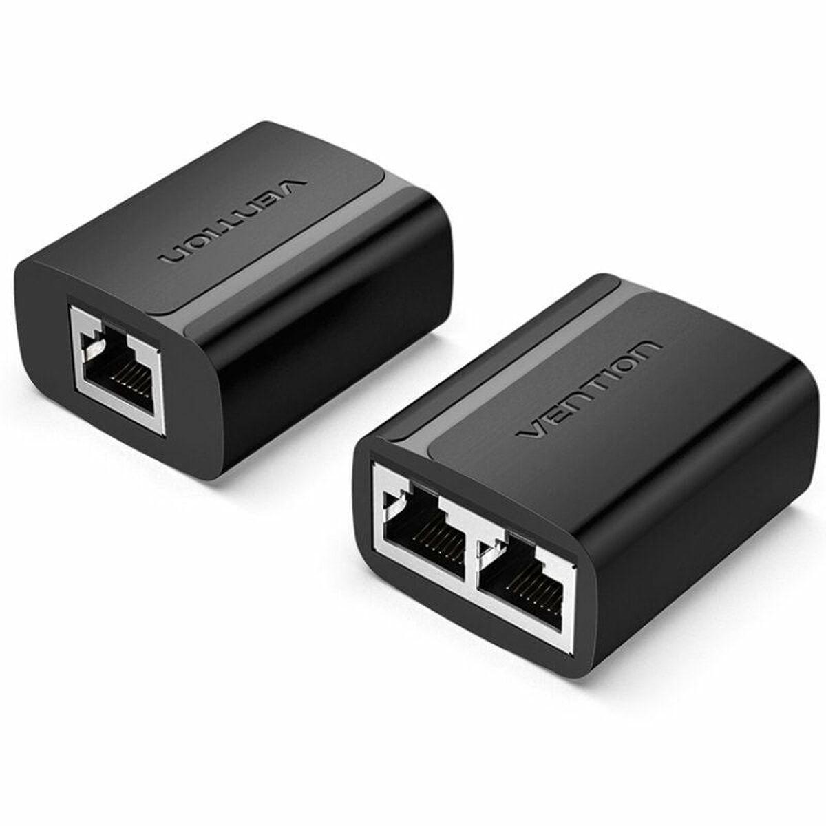 Vention splitter til ethernet LAN - 2 x RJ45 adapter, sort