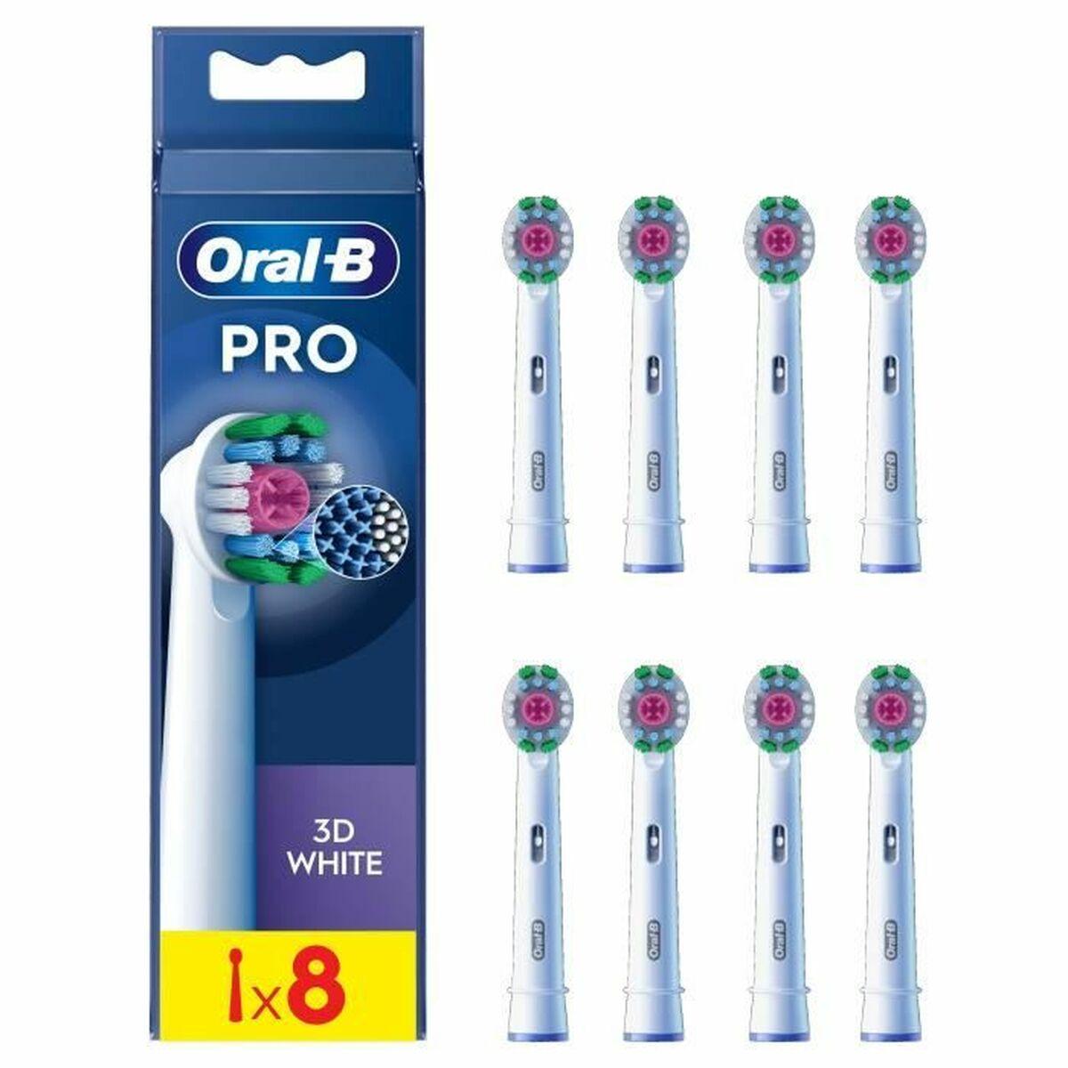 Oral-B PRO 3D White tandbørstehoveder - Hvid (8 stk.)
