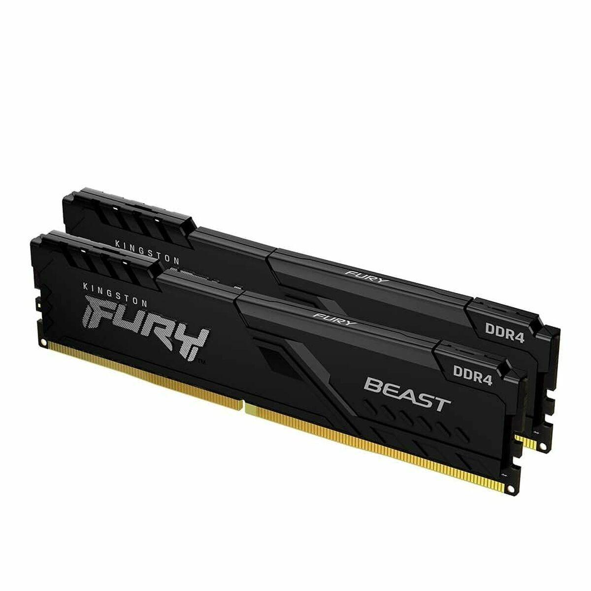 Kingston | FURY Beast - DDR4 - sæt - 16 GB: 2 x 8 GB - DIMM 288-PIN - 3200 MHz / PC4-25600 - CL16 - 1.35 V - ikke bufferet - ikke-ECC - sort