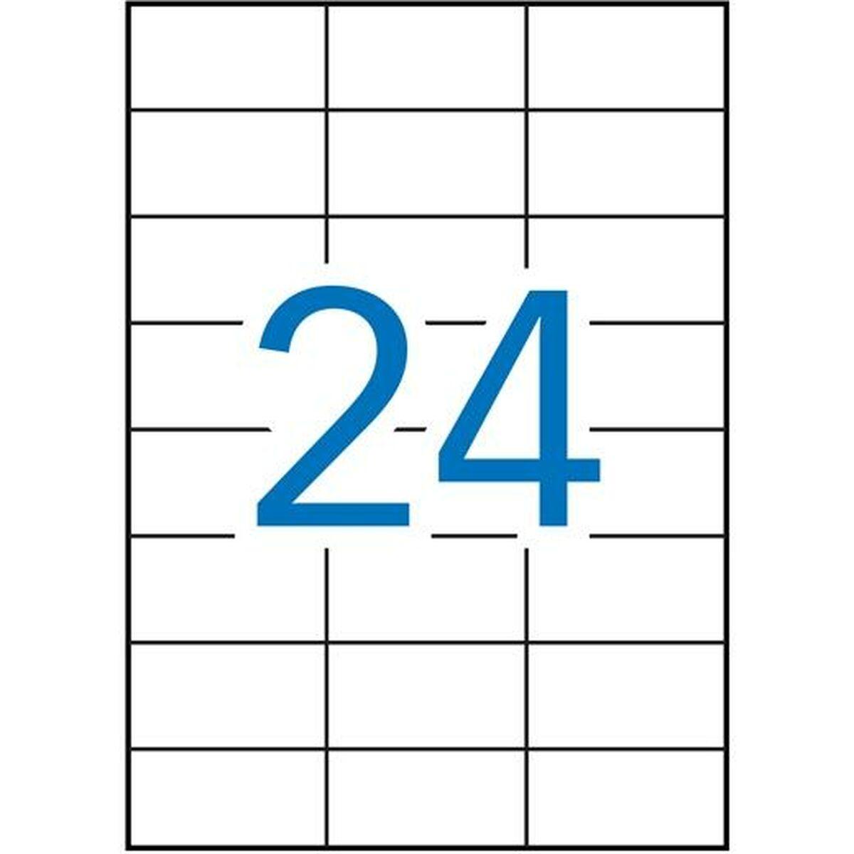 Apli selvklæbende etiketter 1273 - 70 × 37 mm, hvid, 100 ark