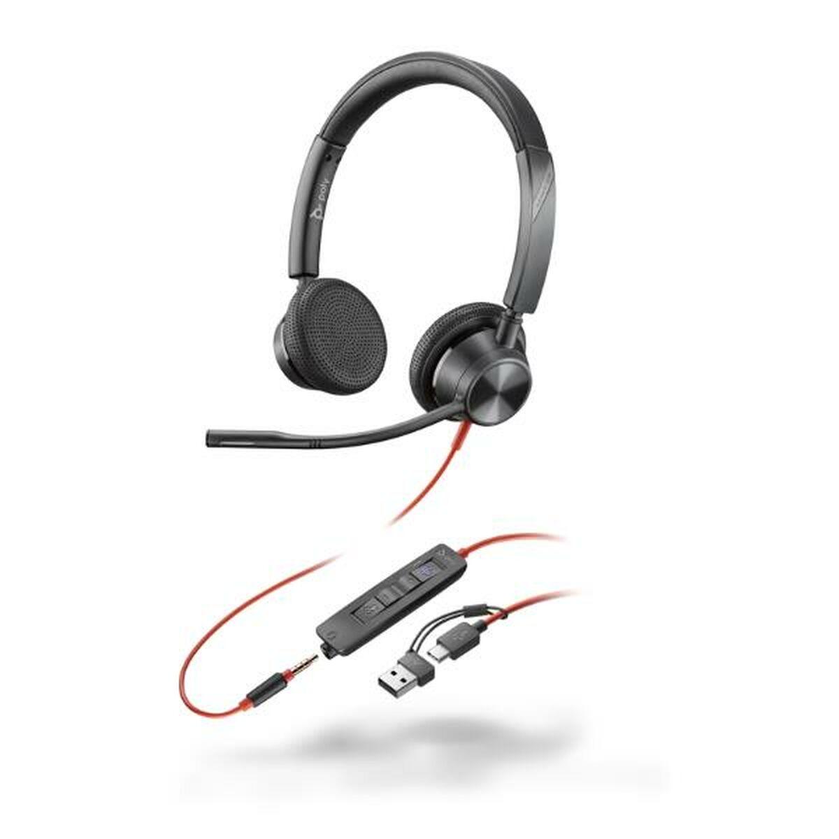 Headset med mikrofon Poly 8X222AA - sort, USB/Jack billede