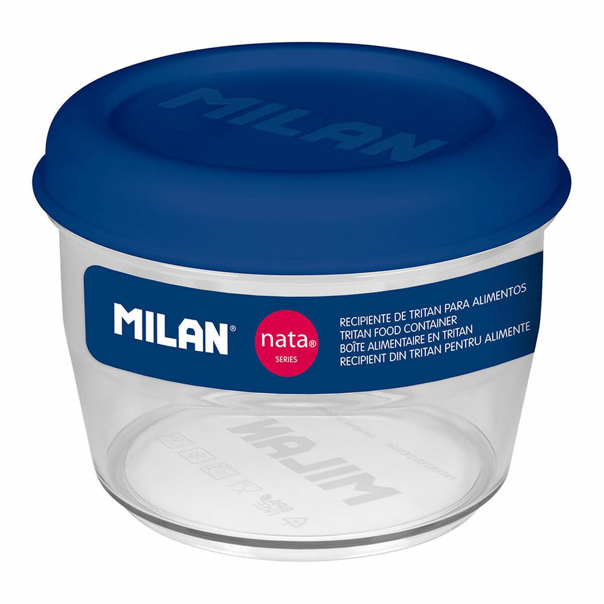 Milan hermetisk madkasse - 500 ml, blå, gennemsigtig, cirkulær Ø 12 cm