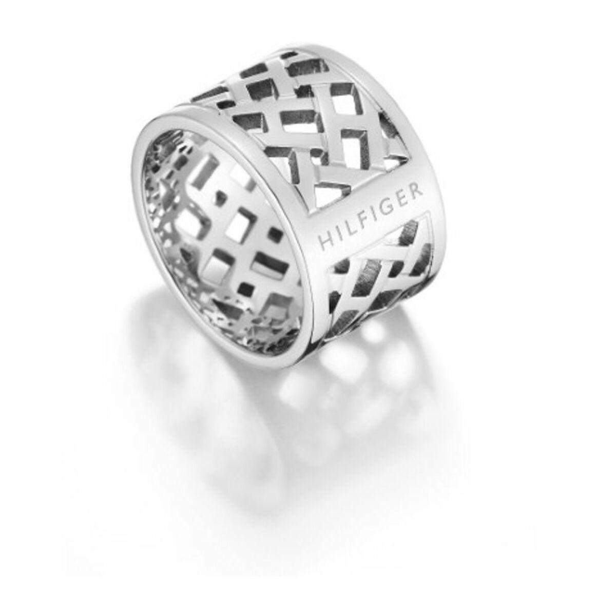 Tommy Hilfiger ring til kvinder, rustfrit stål, grå - størrelse 14