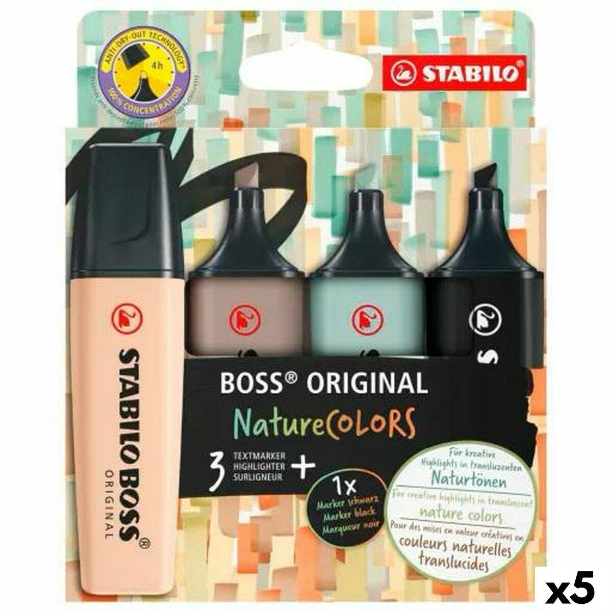 Stabilo BOSS Original NatureColors markeringstuscher - Multifarvet, 4 dele (5 enheder)