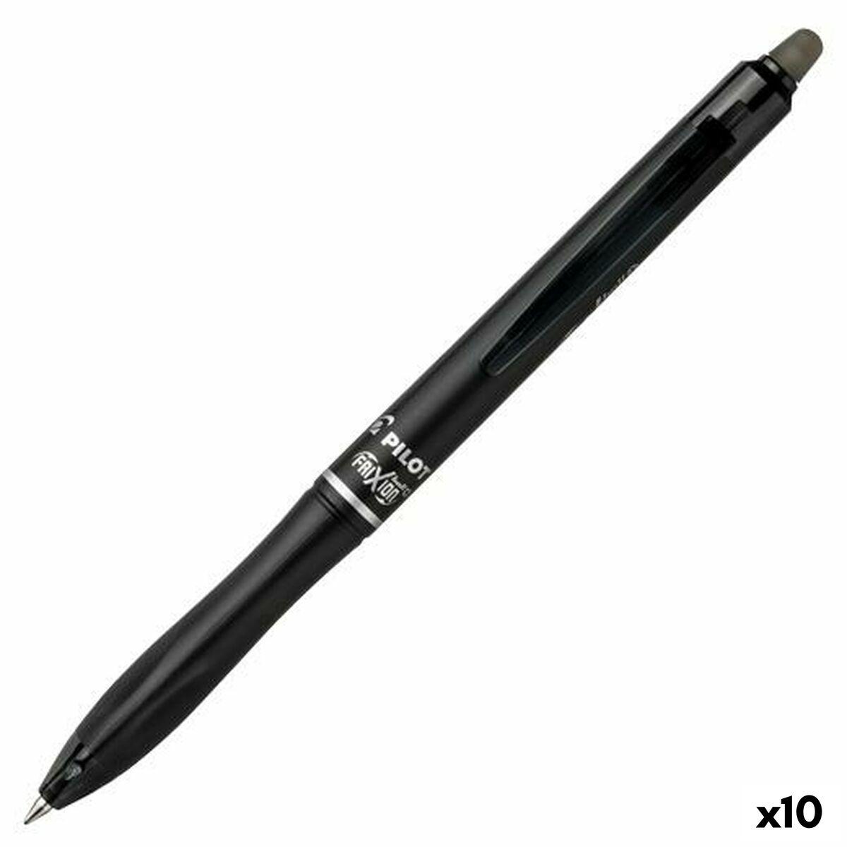 Pilot FriXion Ball Plus kuglepen - sort, 0,7 mm (10 stk.)
