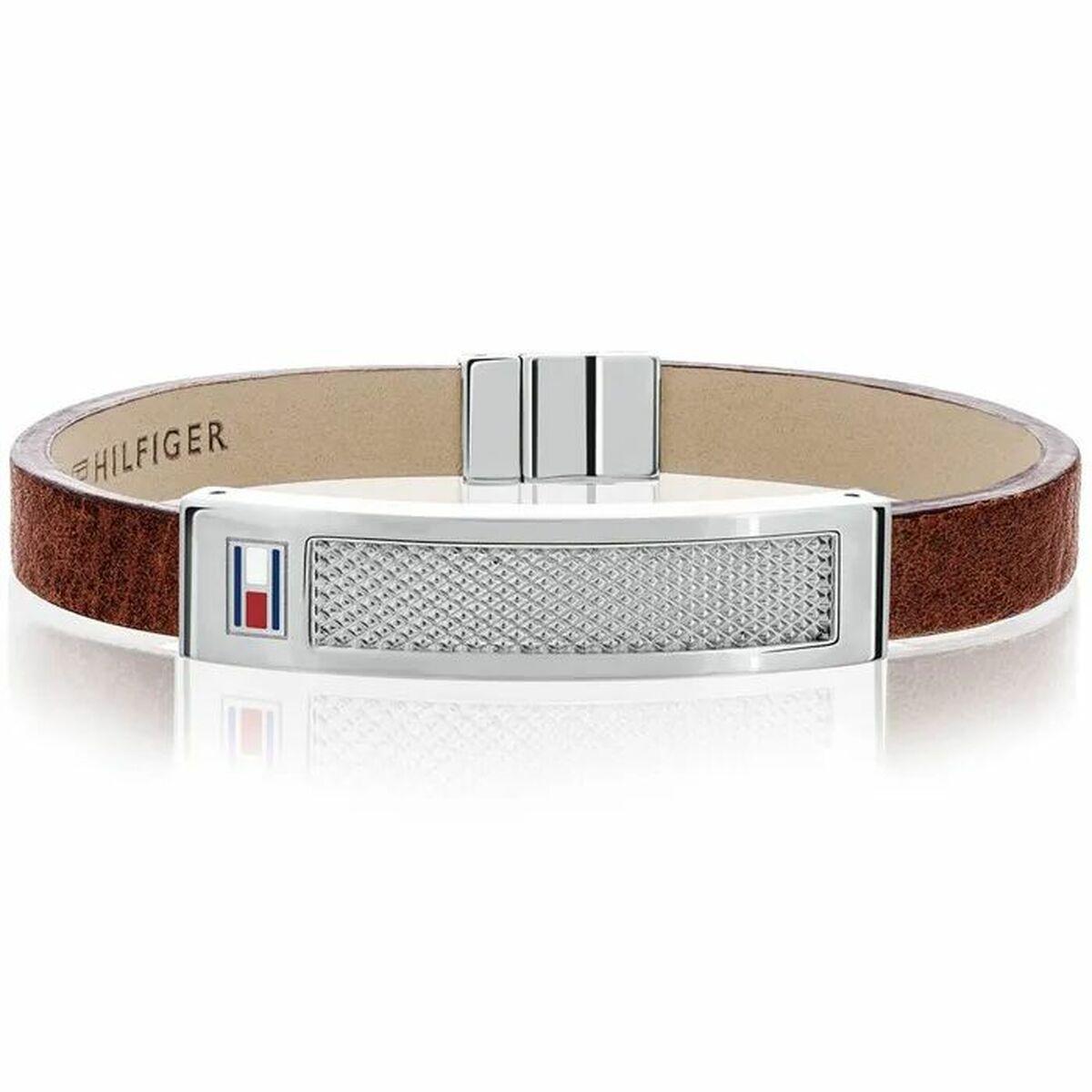 Tommy Hilfiger armbånd til mænd - læder, brun, 24 cm
