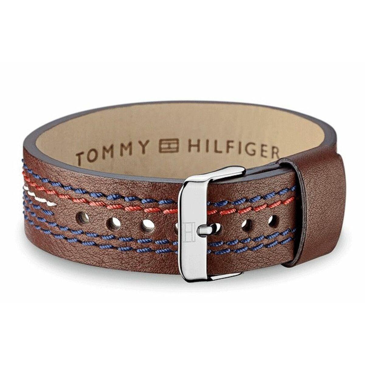 Tommy Hilfiger armbånd til mænd - læder, brun, 22 cm