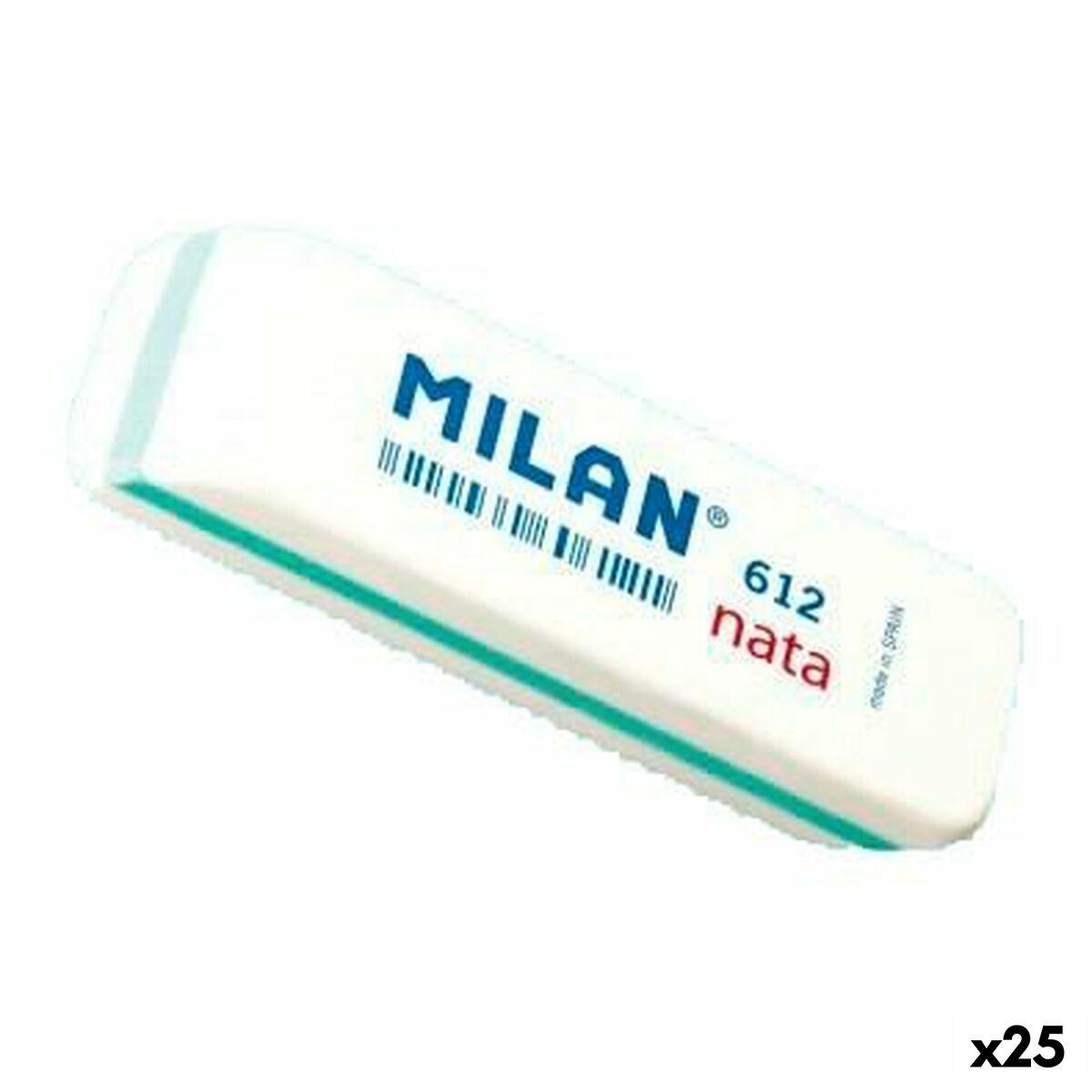 Milan 612 NATA viskelædersæt, hvid - 12 stk. (25 enheder) 7,8 × 2,3 × 1,2 cm