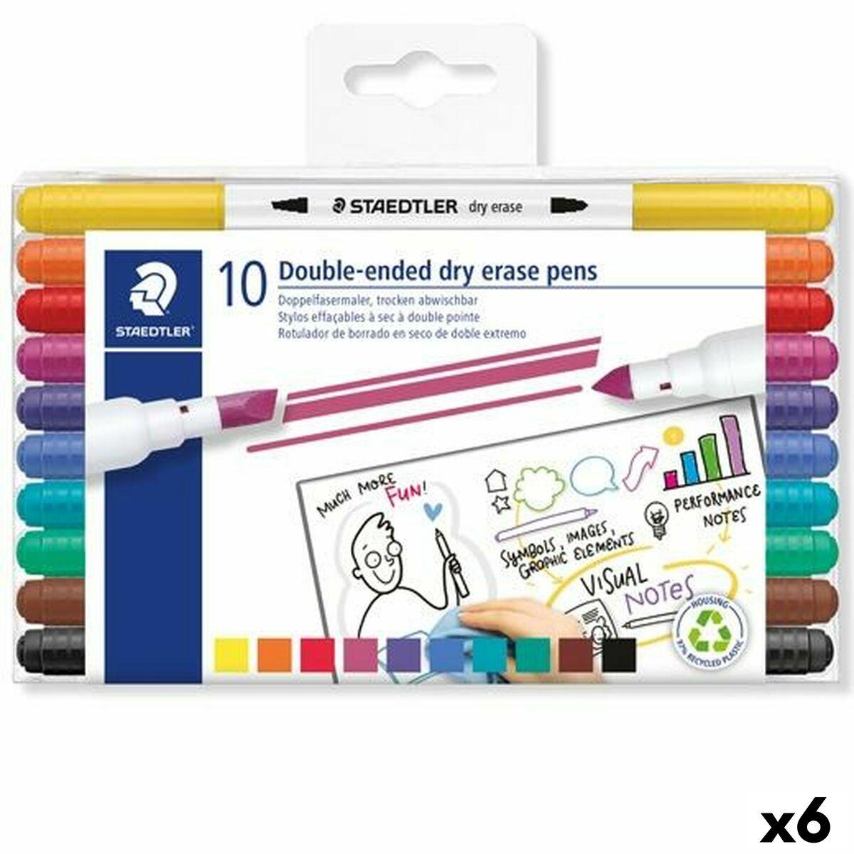 Staedtler Lumocolor flydende kridtmarkører - 10 farver (6 pakker)