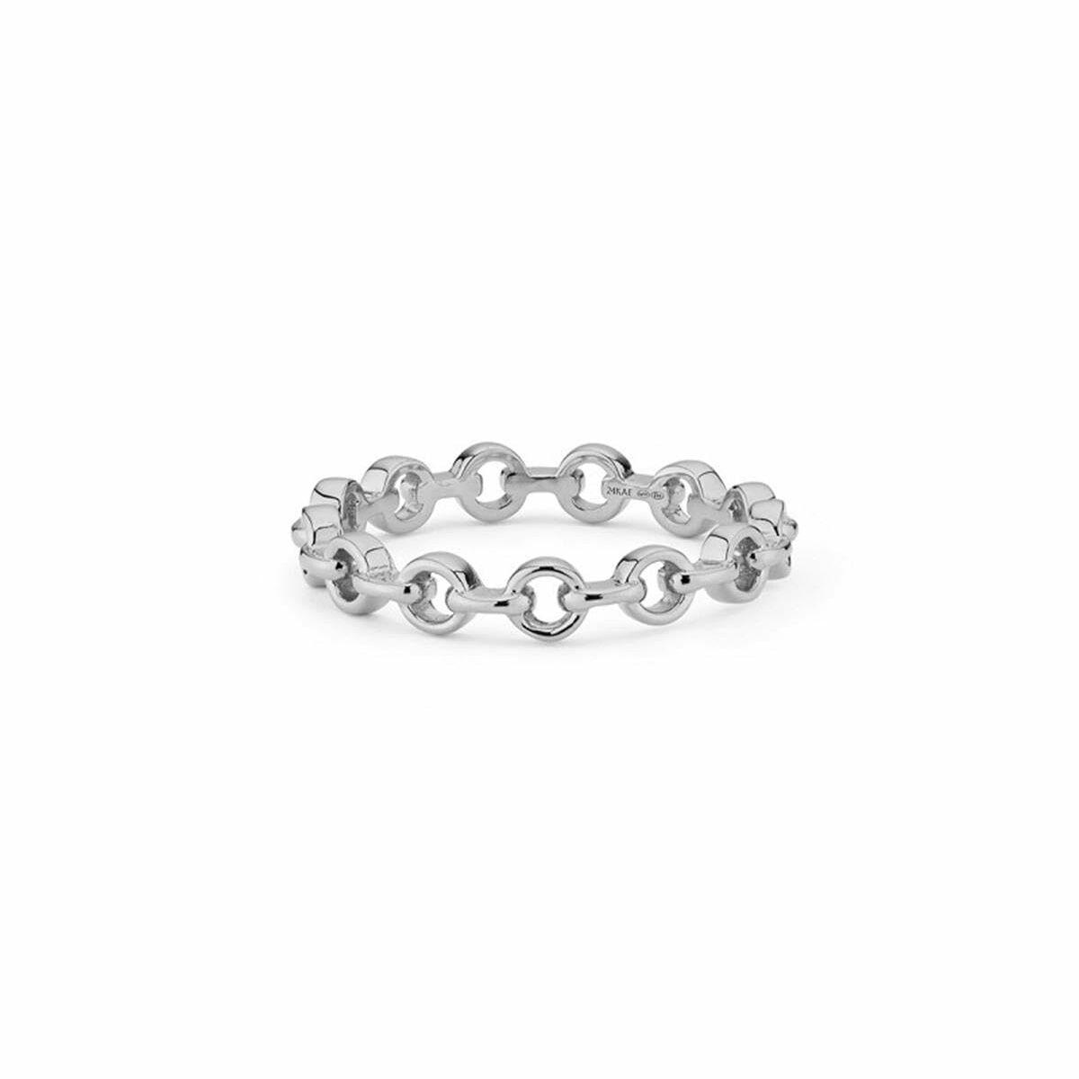 Ring dame 24KAE sølvfarvet - str. 12 billede