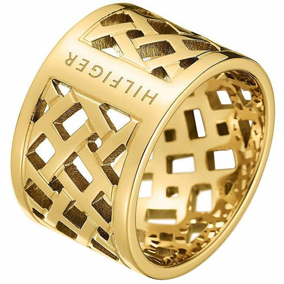 Tommy Hilfiger dame-ring i gylden rustfrit stål, str. 14 (2700750C)