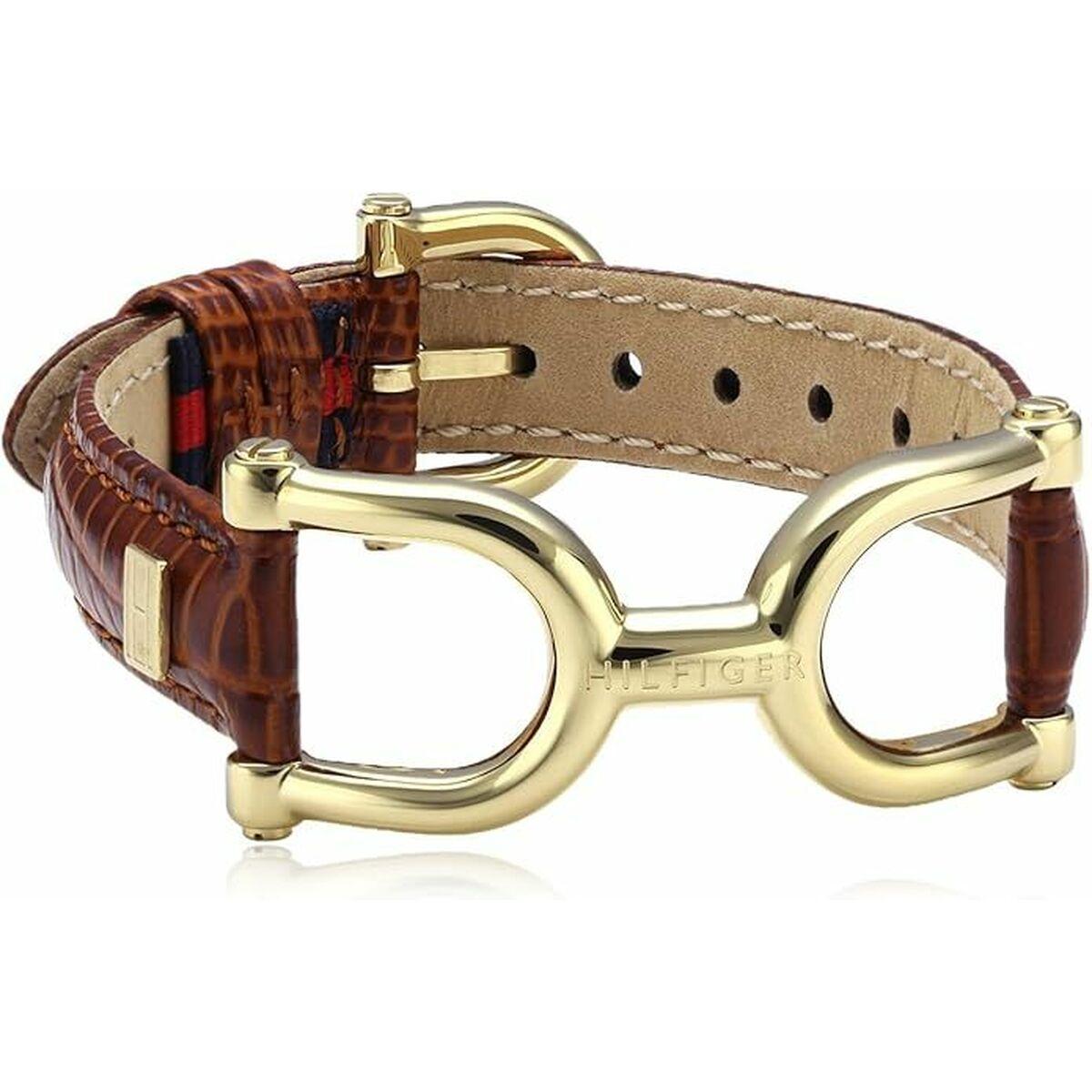 Tommy Hilfiger armbånd til kvinder, brun læder, 23 cm (2700421)