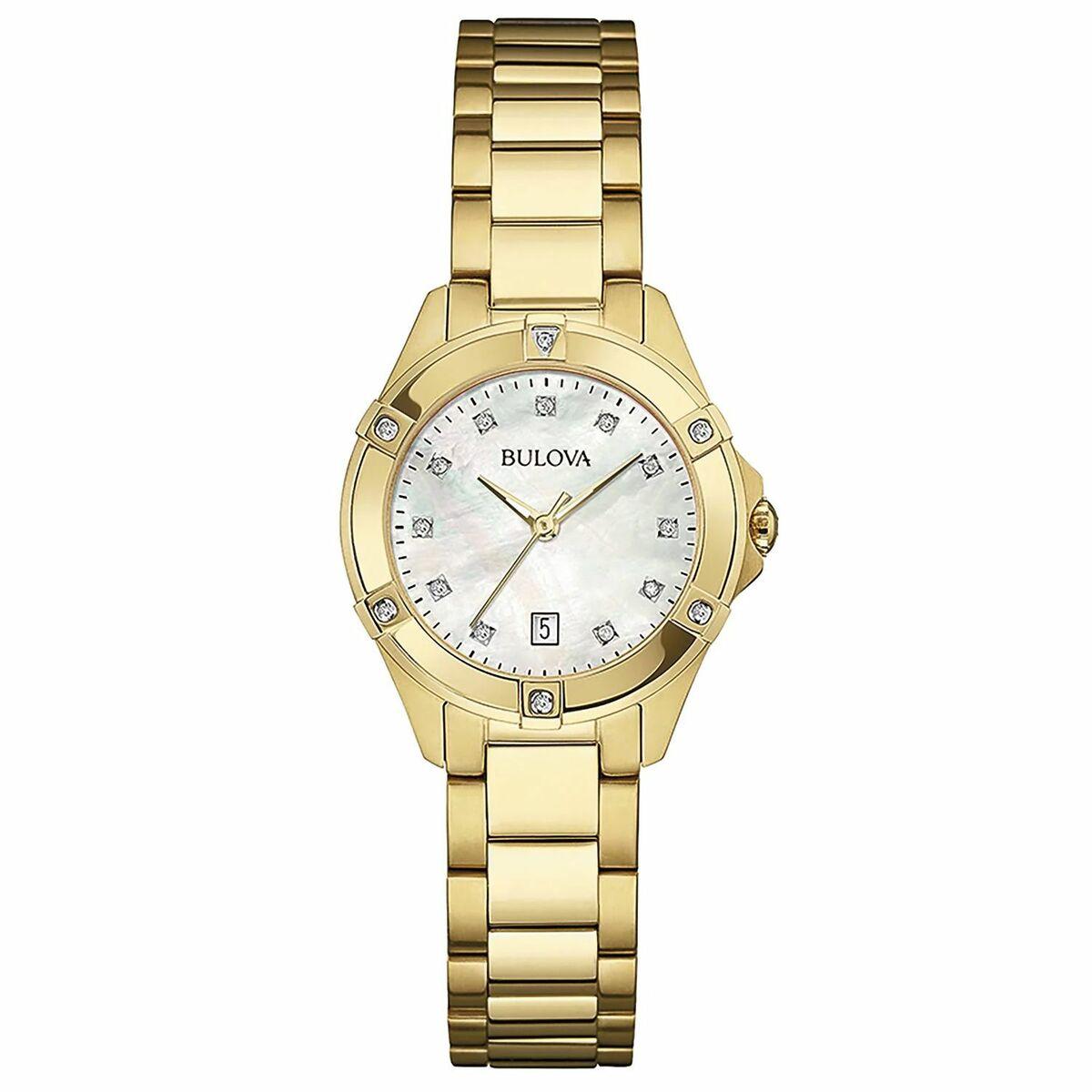 Bulova dameur 97W100 - guldfarvet armbåndsur Ø 27 mm