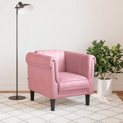 Sofastol velour lyserød