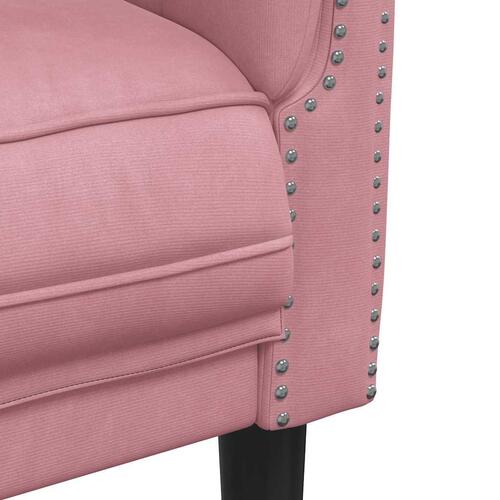 Sofastol velour lyserød