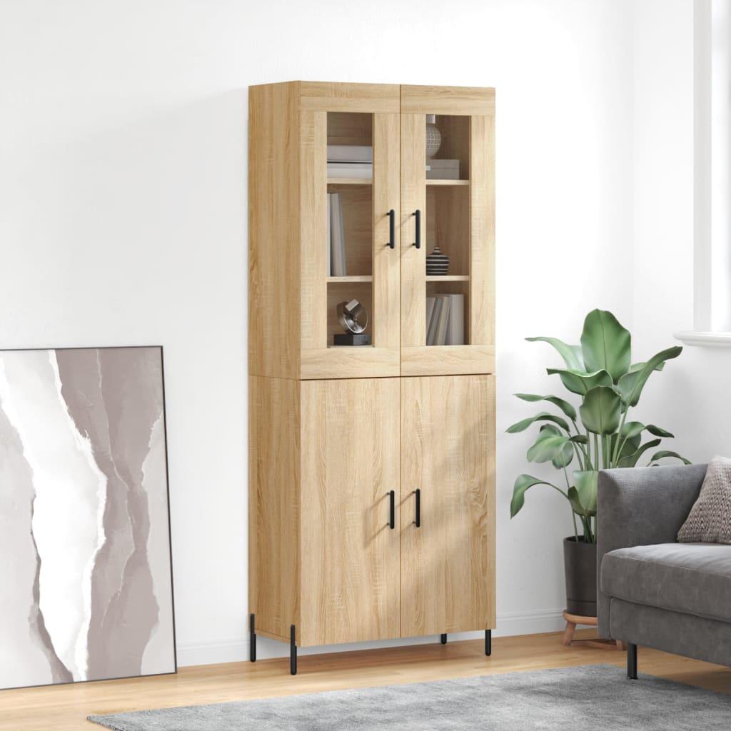 Højskab 69,5x34x180 cm konstrueret træ sonoma-eg billede