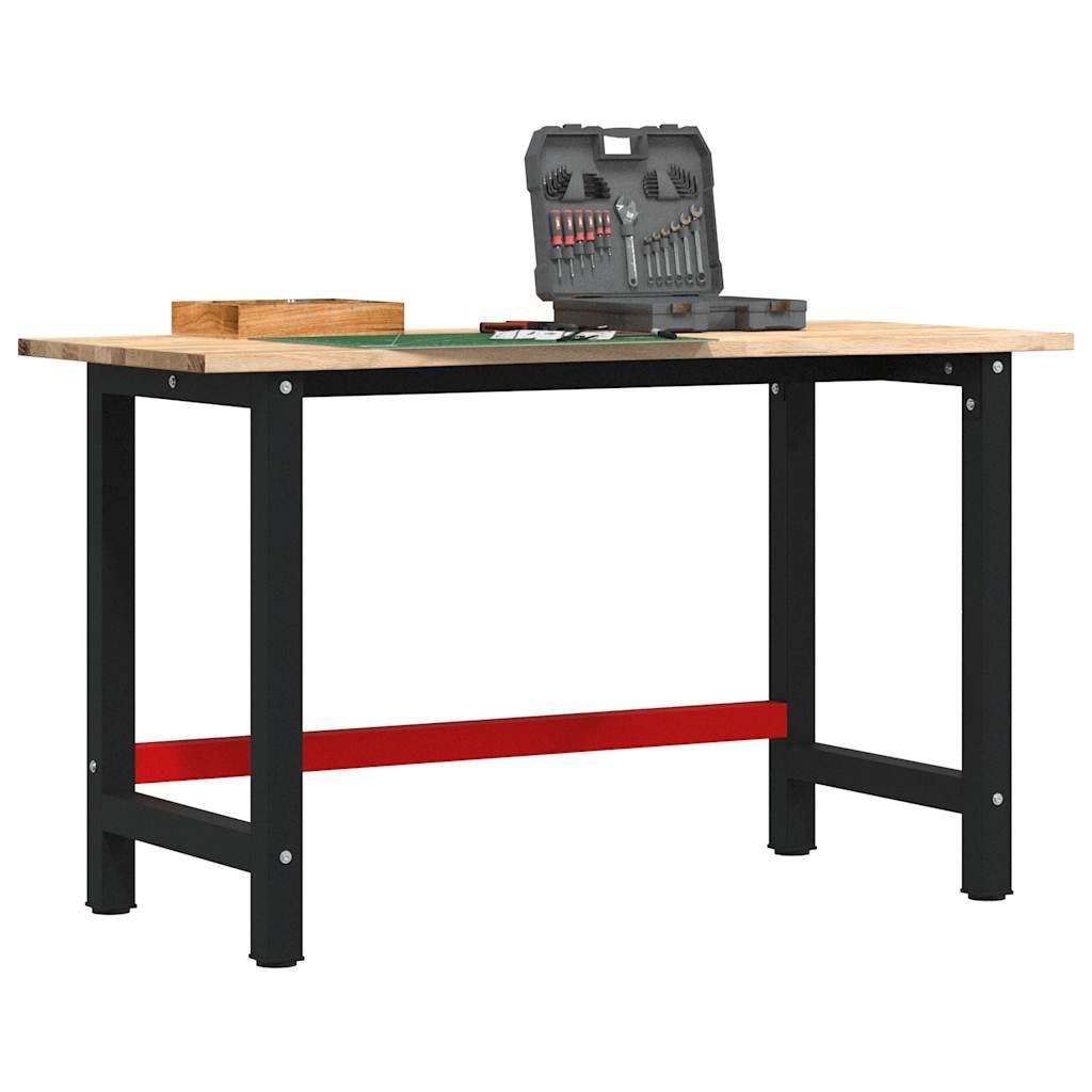 Arbejdsbænk 140x60x81,5 cm massivt egetræ billede