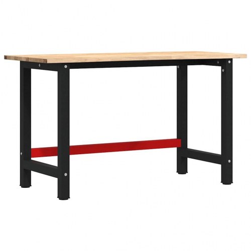 Arbejdsbænk i massivt egetræ 140 x 60 x 81,5 cm