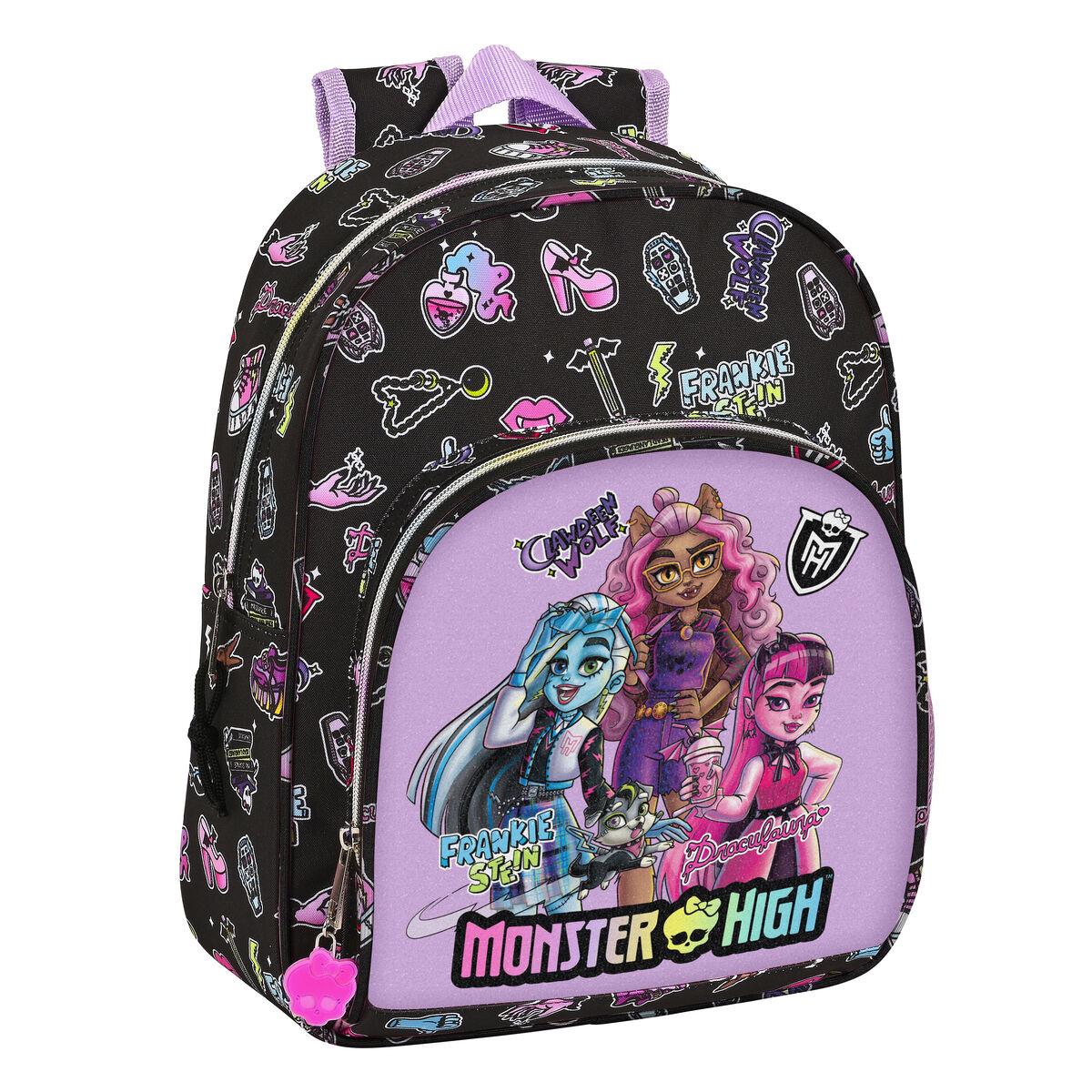 Skoletaske Monster High Creep - sort rygsæk 28 × 34 × 10 cm