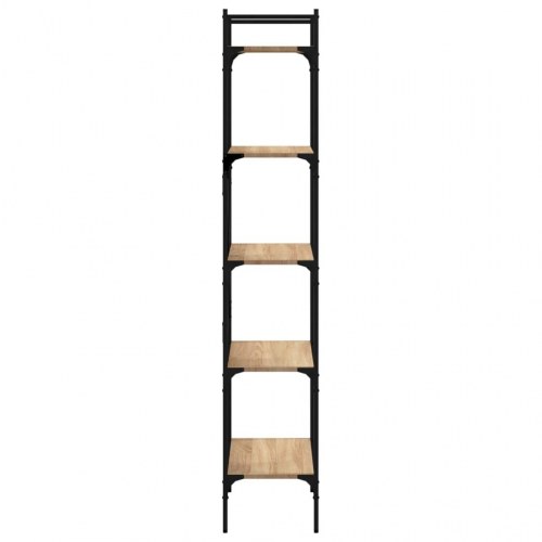 Bogreol med 5 hylder - 56×31,5×174 cm i sonoma-eg og metal