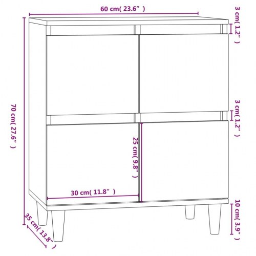Skænk 60×35×70 cm i konstrueret træ - sonoma-eg