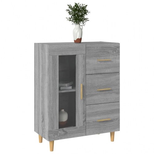 Skænk 69,5×34×90 cm - grå sonoma-eg, konstrueret træ