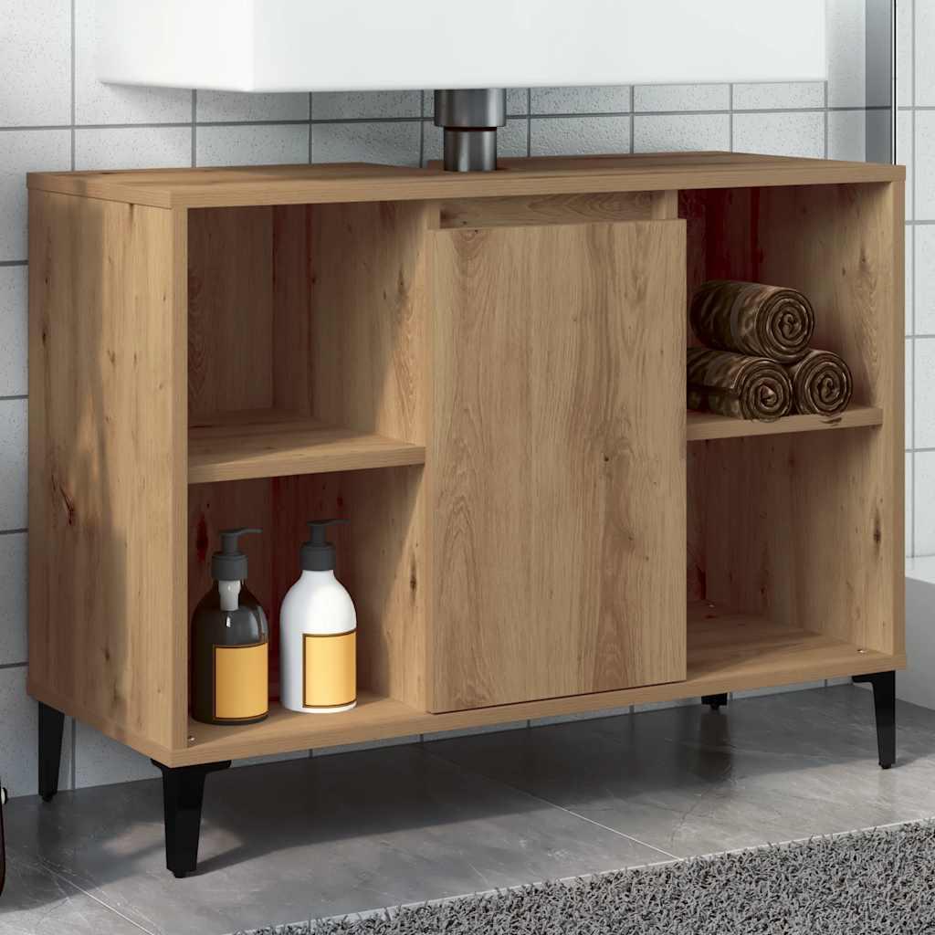 Underskab til håndvask 80×33×60 cm - konstrueret træ i kunsteg billede