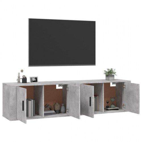 Væghængte tv-skabe - sæt af 2, 80×34,5×40 cm, betongrå