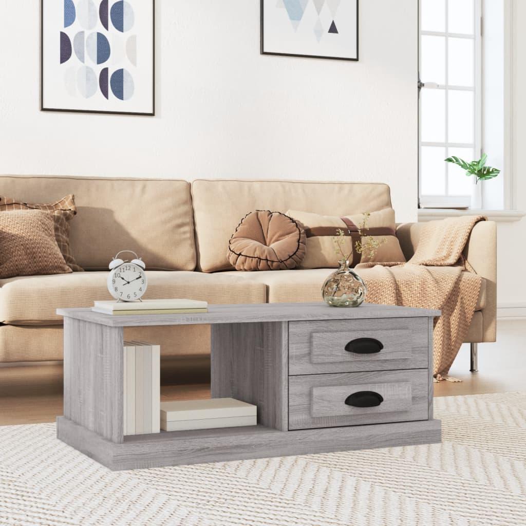 Sofabord 90x50x35 cm konstrueret træ grå sonoma-eg billede