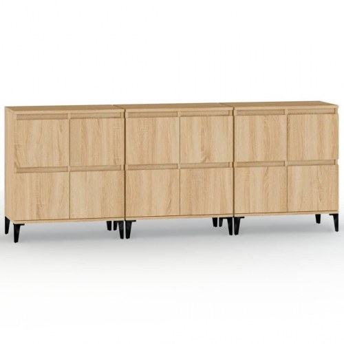 Skænke sæt af 3 - 60x35x70 cm i sonoma-eg, konstrueret træ