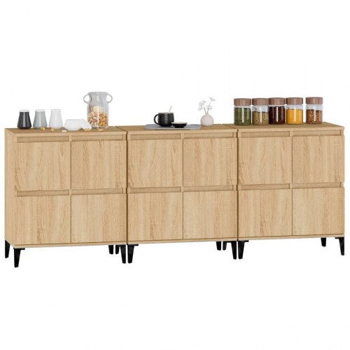 Skænke sæt af 3 - 60x35x70 cm i sonoma-eg, konstrueret træ
