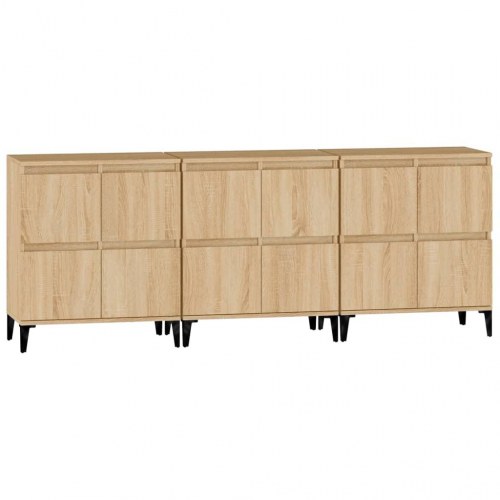 Skænke sæt af 3 - 60x35x70 cm i sonoma-eg, konstrueret træ