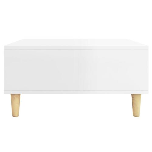 Sofabord 60x60x30 cm konstrueret træ hvid højglans