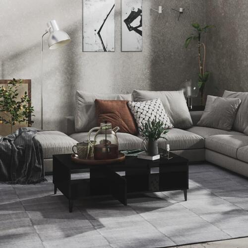 Sofabord 103,5x60x35 cm konstrueret træ sort højglans